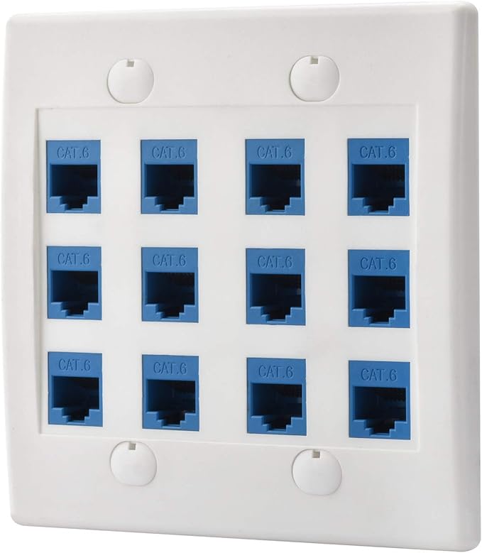Cat6 Keystone Ethernet Wall Plate Female to Female by POKIVIR