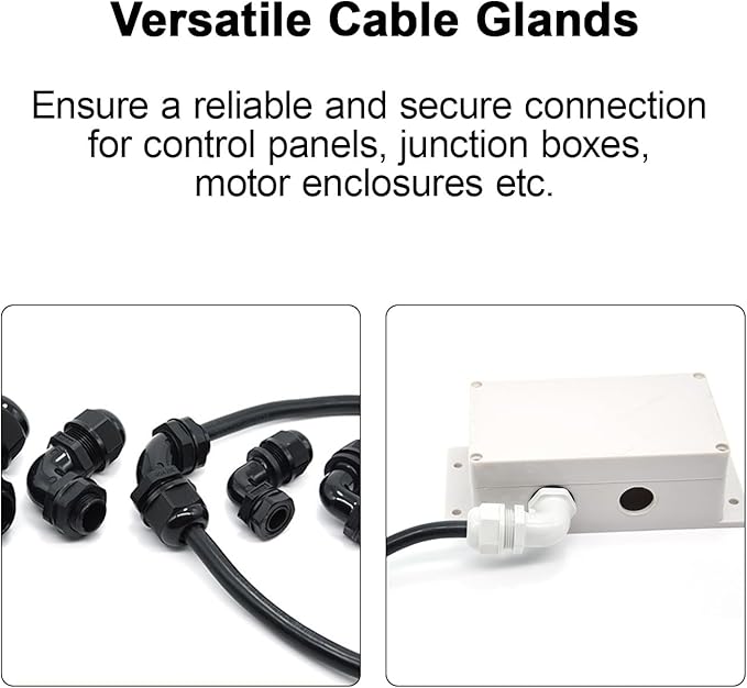 LeMotech M32 Cable Gland, 90 Degree Adjustable 18-25mm Strain Relief, Cord - Image 5
