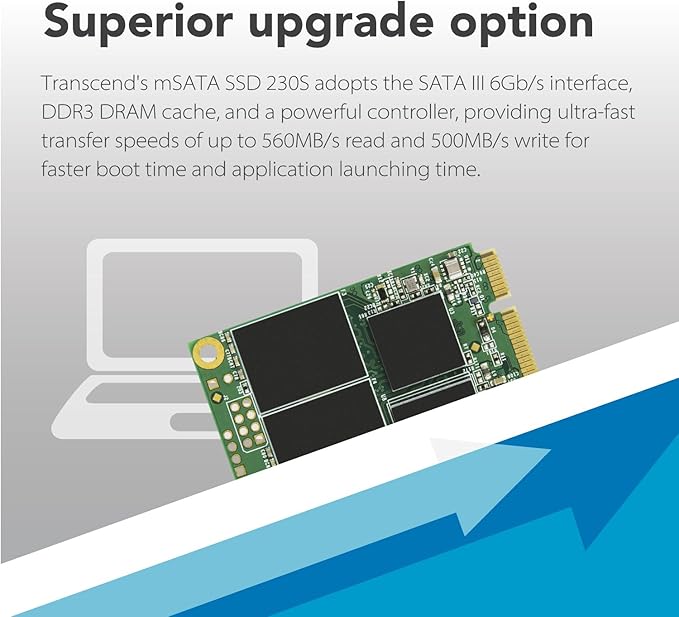 Transcend 128GB mSATA SSD with Dram Cache, Mini SATA III 6G/s Internal Solid - Image 4