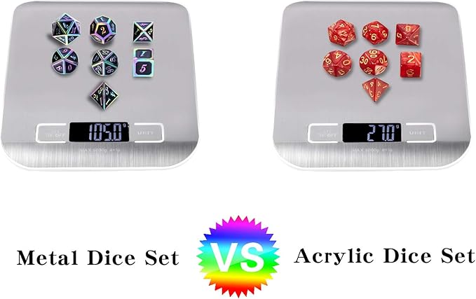 DNDND Rainbow Edge 7 Pieces Metal Dice Set DND Polyhedarl Heavy D&D Dice Set - Image 7