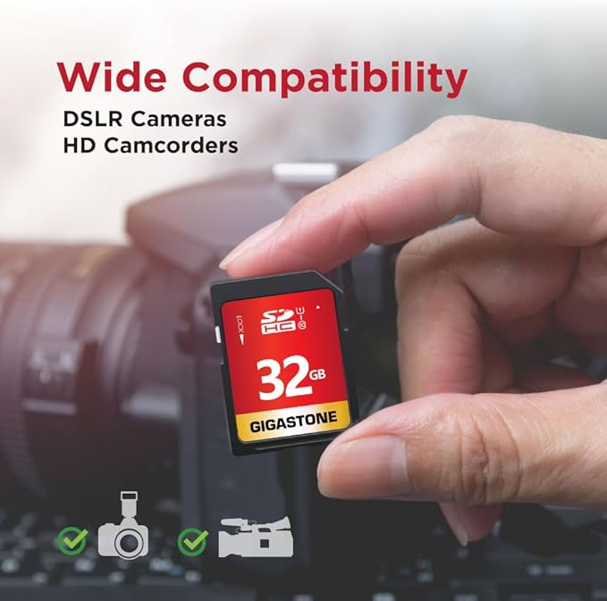 GIGASTONE 32GB SD Card 5 Pack UHS-I U1 Class 10 SDHC Memory Card Full HD Video - Image 5
