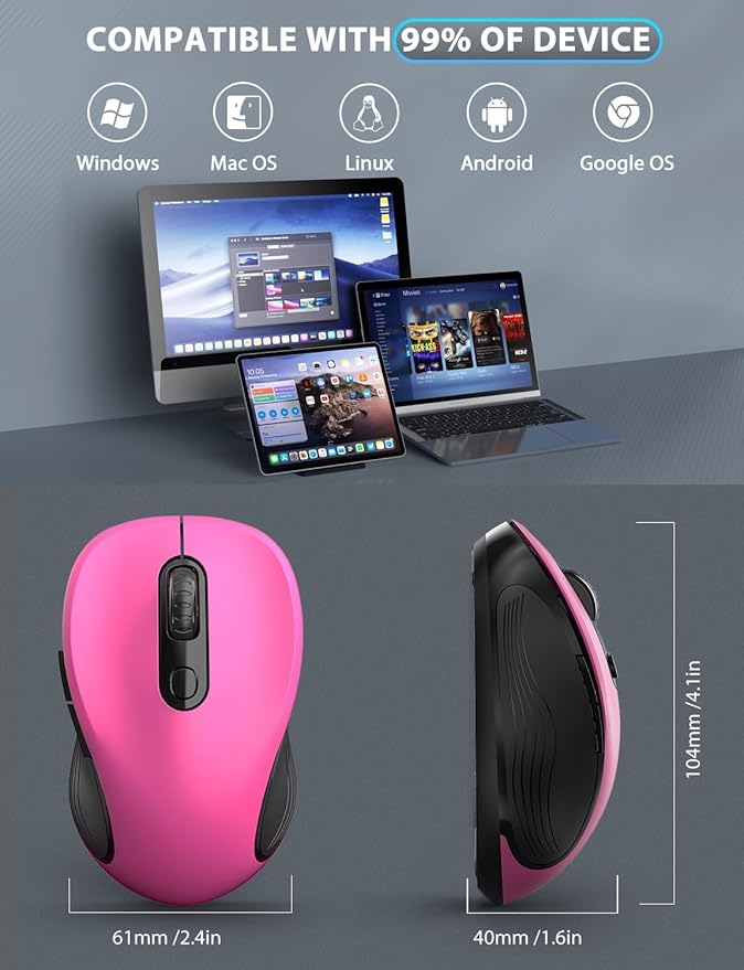 Trueque Wireless Mouse for Laptop, 2.4GHz Ergonomic Computer Mouse - Image 7