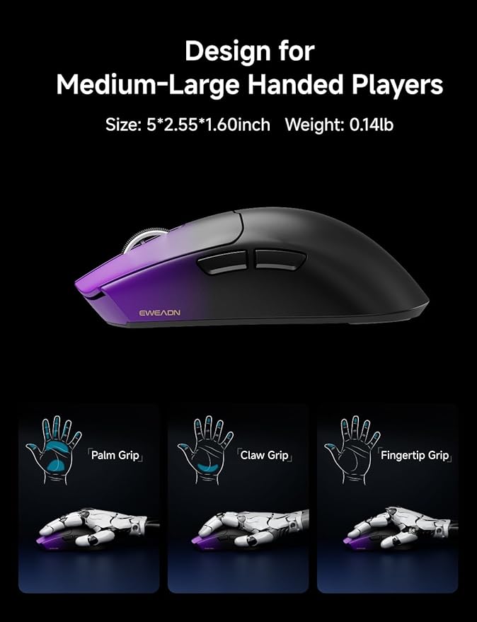 S9 Pro Wireless Gaming Mouse, 59G Ergonomic Computer Mouse, Triple Modes - Image 7