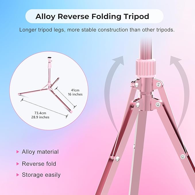Aureday 14'' Pink Selfie Ring Light - Image 6