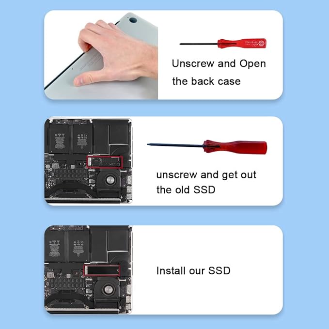Dogfish NVMe SSD da 256 GB per MacBook PCIe Gen3x4 M.2 2280, SSD interno per - Image 8