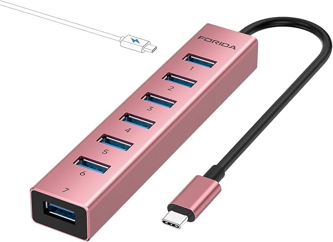 FORIDA USB C Hub-8 Port USB HUB by FORIDA-Besttecforusbhubdockingstation