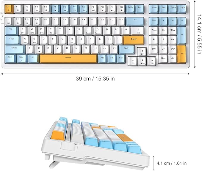 Wireless Mechanical Keyboard, Triple Mode 2.4G/USB-C/BT Gaming Keyboards 100 - Image 7
