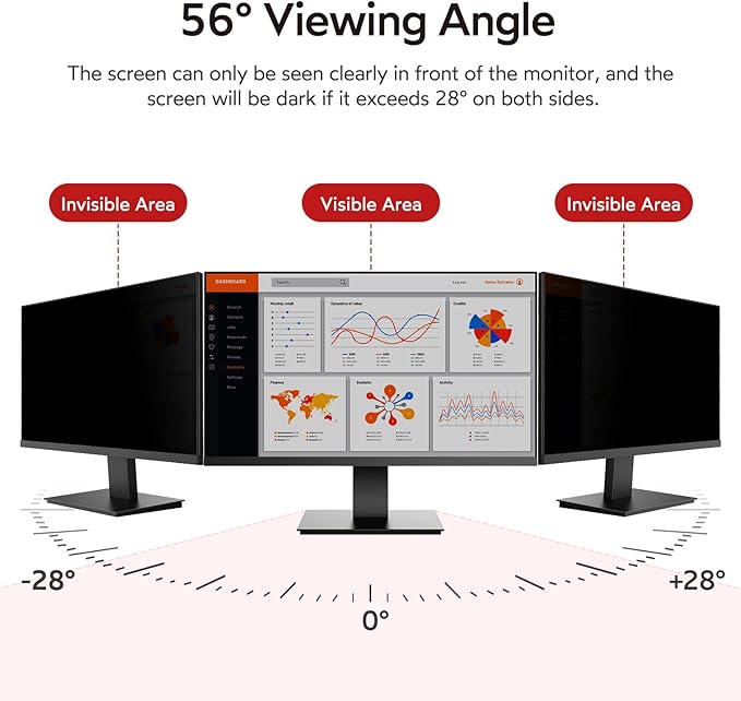 BERSEM 22 Inch Monitor Computer Privacy Screen Filter - Image 2