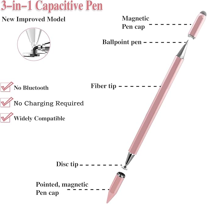 3 in 1 Universal Stylus Pen for Touchscreen, High Sensitivity & Precision - Image 2