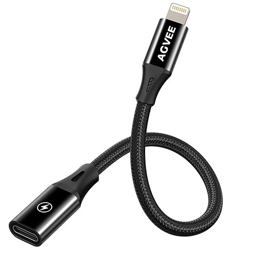 AGVEE 4 inch USB-C Female to Lightning Male Adapter, 30W Fast Charging Charger by AGVEE