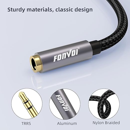 8FT 3.5mm Aux Jack Audio Extension Cable, Male to Female, TRS Headphone - Image 5