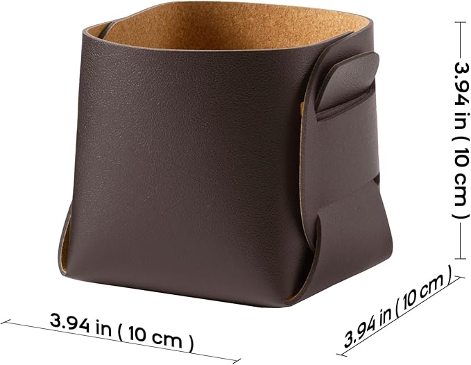 HOMIEAZICOZI 2-Pack Cork Leather Desk Accessories Storage - Image 3