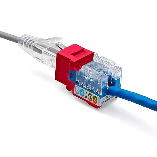trueCABLE Cat5e Keystone Jack, Unshielded, 90 Degree Punch-Down, PoE++ 100W - Image 7