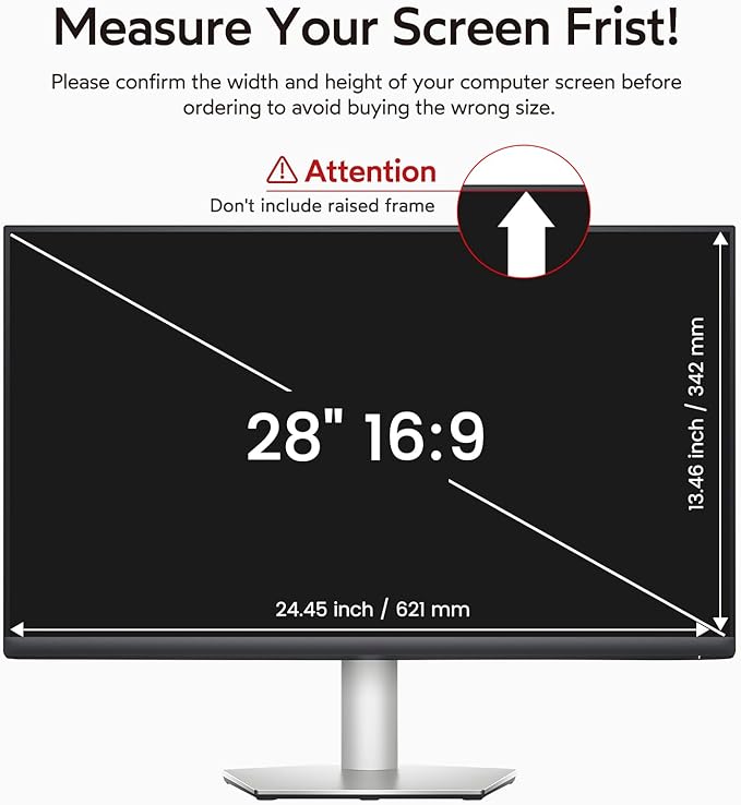 BERSEM 28 Inch Monitor Computer Privacy Screen Filter - Image 6
