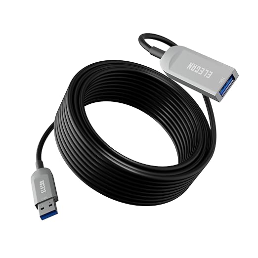 Elecan Active Optical USB 3.0 Extension Cable 75 FT Fiber Optic Type A Male to by Elecan
