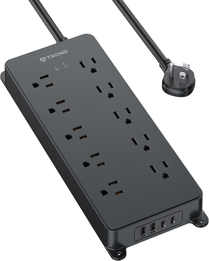 TROND Power Strip Surge Protector, ETL Listed, 10 Widely Spaced Outlets by TRONDOfficial