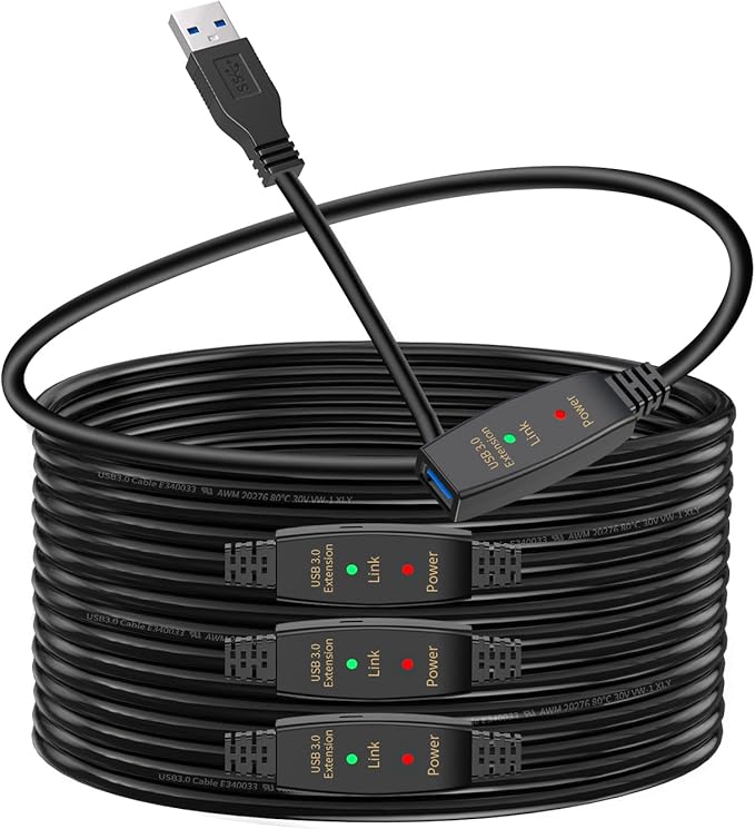 LDKCOK Active USB 3.0 Extension Cable 100ft– Male to Female Extender Cord by LDKCOK