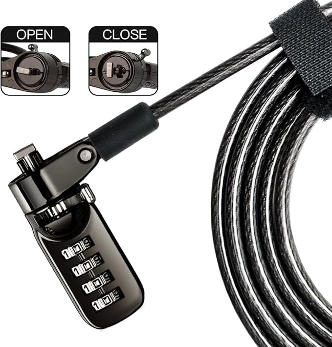 I3C Laptop Cable Lock 4 Digital Combination Lock Security Computer Cable Lock - Image 8