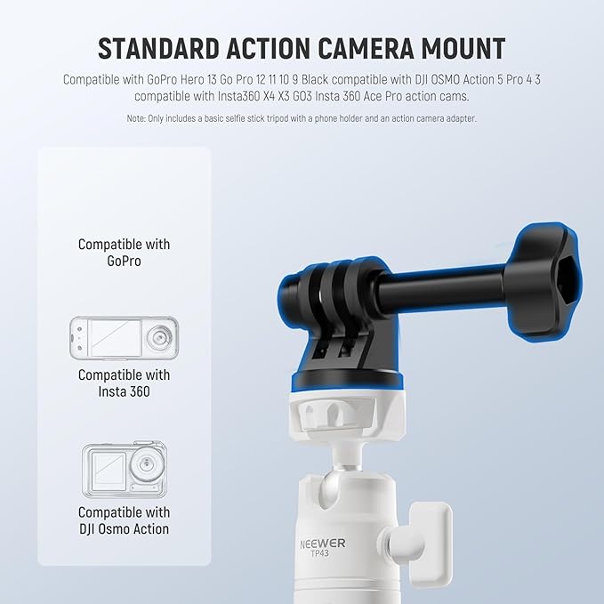 NEEWER Basics Mini Desk Selfie Stick Tripod Compatible - Image 5
