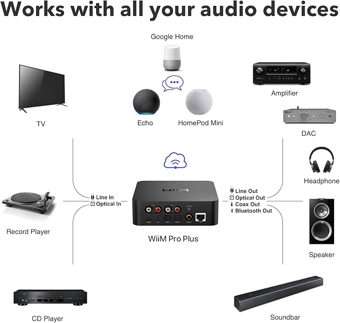 WiiM Pro Plus AirPlay 2 Receiver, Google Cast Audio, Voice Remote, Works - Image 5