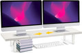 Dual-Monitor-Stand-Riser-For-Desk Adjustable Length 32-40 Inch，Large Desktop by Acorss-Star