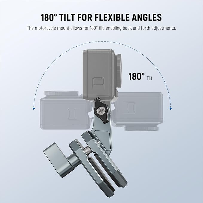 NEEWER Motorcycle Windshield Action Camera Clamp Mount, Aluminum Alloy Clip - Image 4