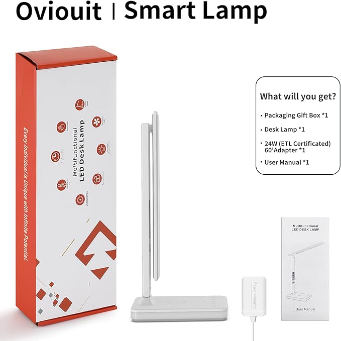 LED Desk Lamp for Home Office, USB Charging Port, Reading Lamp Desk Light - Image 9