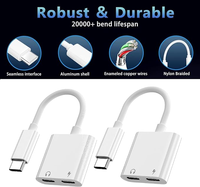 Dual USB C Headphone and Charger Adapter - Image 9
