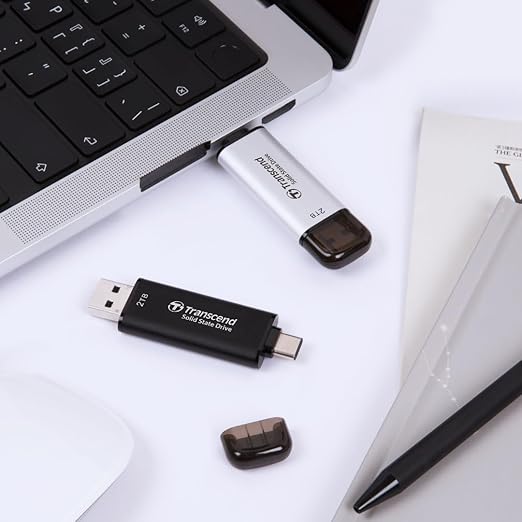 Transcend 512GB USB C External SSD, USB 3.2 Gen 2 Flash Drive, 2-in-1 Memory - Image 8