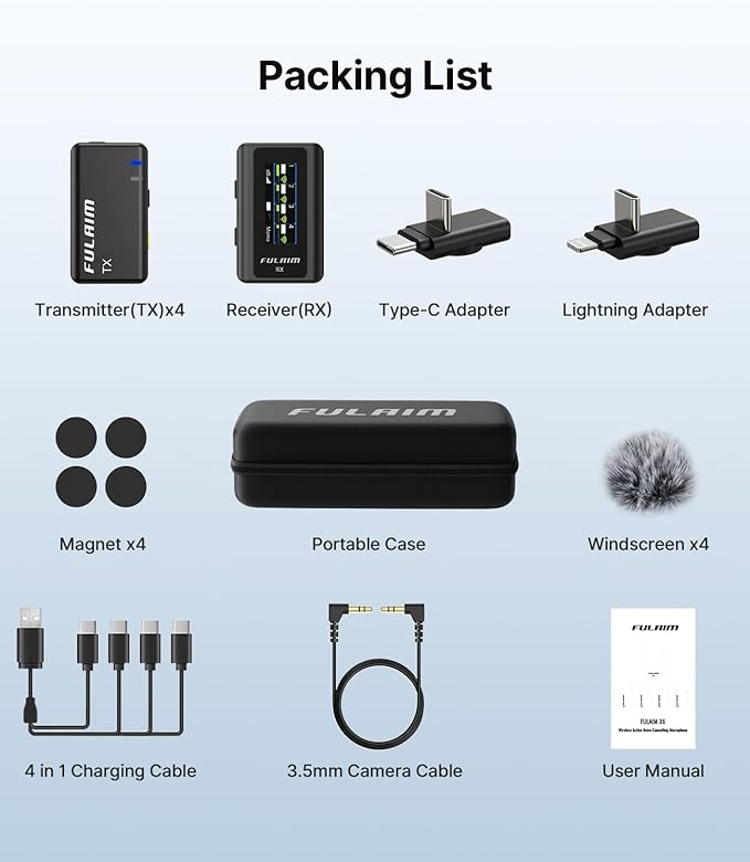 FULAIM X6 Wireless Lavalier Microphones - Image 7