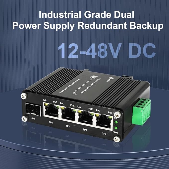 Mini Industrial 4 Port 10/100/1000Mbps Gigabit Ethernet POE + Switch - Image 4
