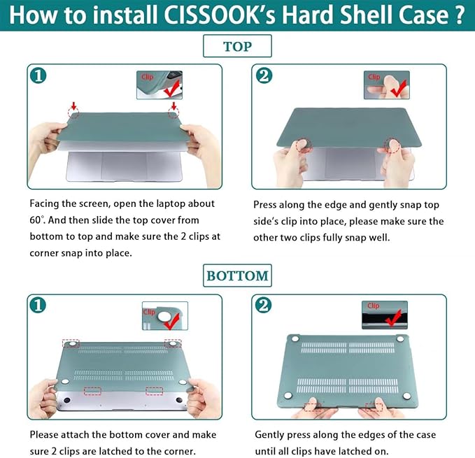 CISSOOK Compatible with MacBook Air 13.6 inch Case 2025 2024 2022 Release Model - Image 8