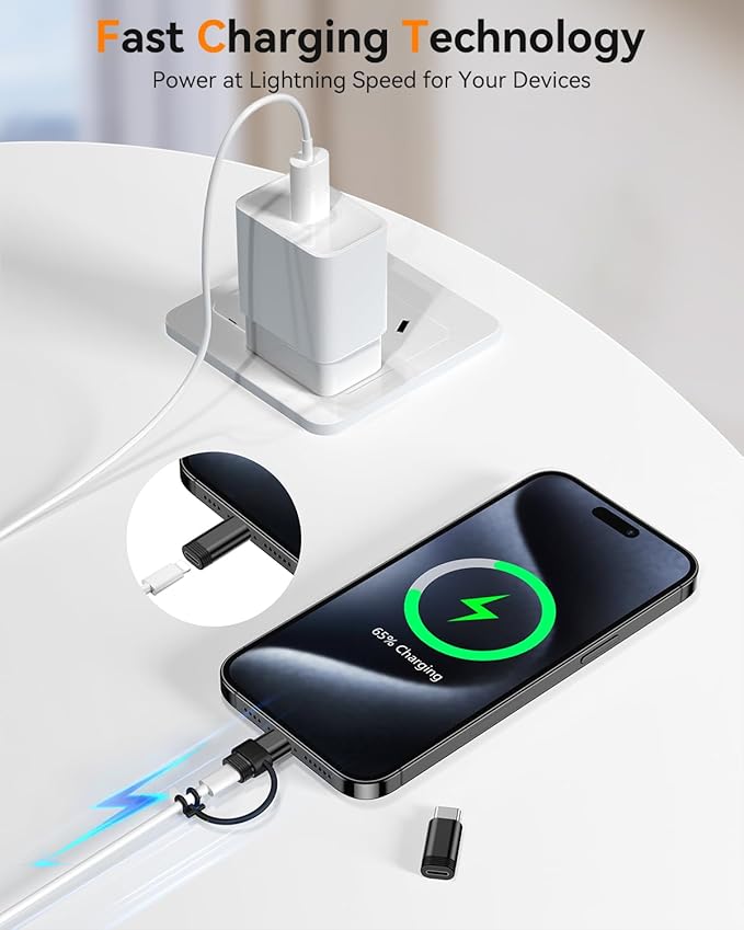 Temdan 4 Pack Lightning to USB C Adapter - Image 4