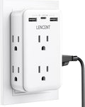 LENCENT 2 to 3 Prong Outlet Adapter, 2 Prong Power Strip by LENCENT