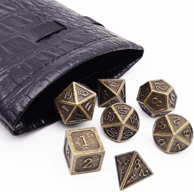 Haxtec DND Metal Dice Set 7PCS D&D Dice of D20 D12 D10 D8 D6 D4 Compatible - Image 4
