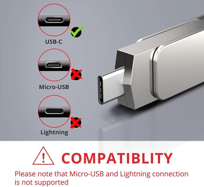 MOSDART 128GB USB3.1 Fast Speed C and A Dual Flash Drive, exFAT Memory Stick - Image 2