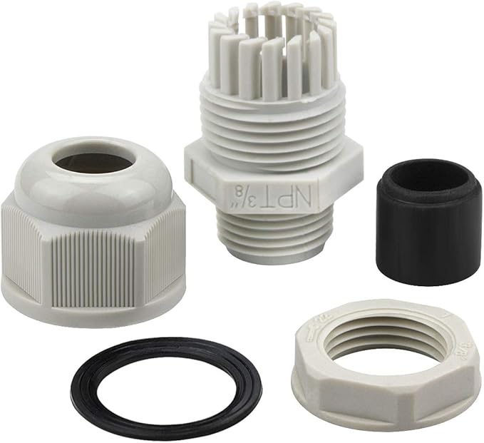 XHF 50 Pcs 3/8" IP68 Strain Relief Nylon Cord Grip Waterproof NPT Cable Glands - Image 4
