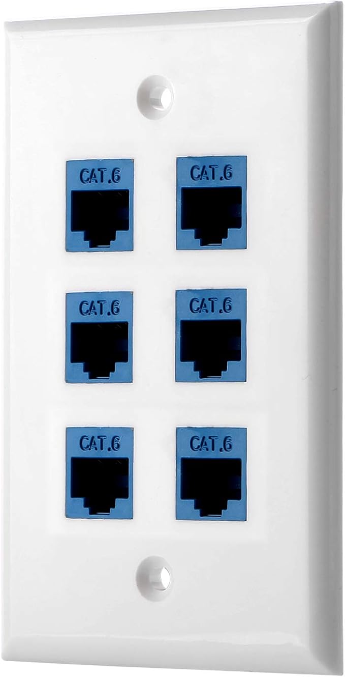 Cat6 Keystone Ethernet Wall Plate Female to Female by POKIVIR
