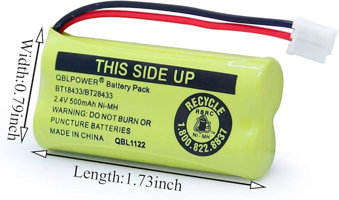 BT18433 BT28433 2.4v 500mAh Ni-Mh Phone Battery Rechargeable Compatible - Image 2