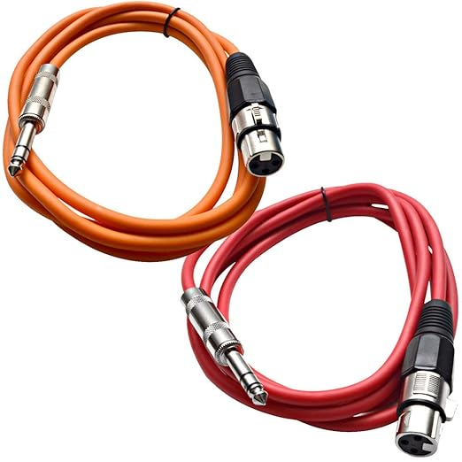 Seismic Audio - SATRXL-F6-2 Pack of 6 Foot 1/4 Inch TRS to XLR Female Patch by SeismicAudio