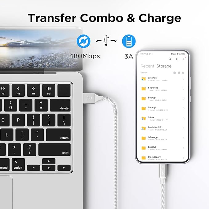 etguuds 6.6ft USB A to USB C Cable 3A Fast Charging, - Image 3