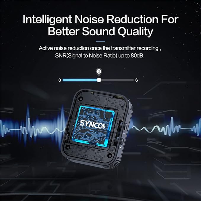 SYNCO G2A2 Pro Microphone, Wireless Lavalier Microphone, 200m Range, 8 Hours - Image 5