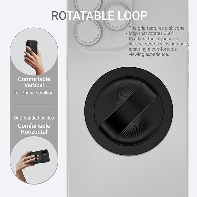 Grat 3 Lite Magnetic Phone Loop, 360° Rotatable Phone Grip, Detachable Finger - Image 3