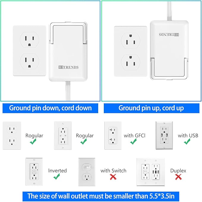6FT Ultra Flat Plug Dual Extension Cord - Image 5