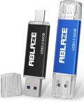 ABLAZE USB C Flash Drive 64GB 2 Pack, Dual USB 3.0+Type C Flash Drive Compatible by ABLAZEGlobal