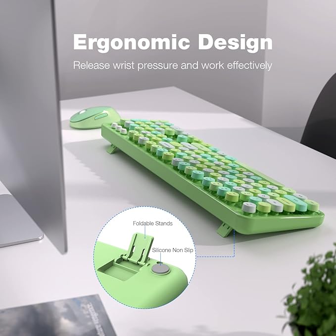 KNOWSQT Wireless Keyboard and Mouse Combo, - Image 3