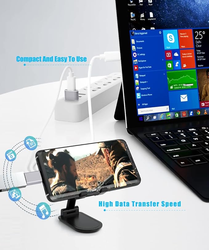 Elebase USB to USB C Adapter&Type C Male to 3.0 Female Adaptor 4PCS, - Image 3