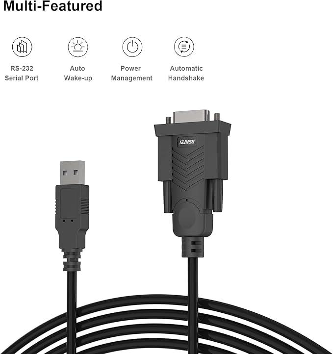BENFEI USB to Serial Adapter, USB to RS-232 Male DB9 Serial Cable, Prolific - Image 5