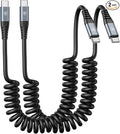 USB C to C Cable 3ft 2Pack Coiled USB C Charger Cable by KIYODA