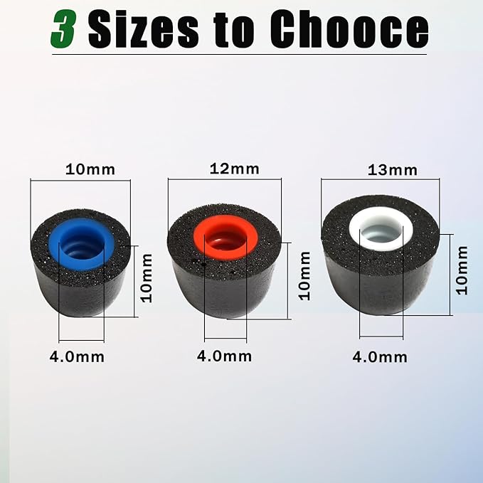 Memory Foam Earbuds Tips Replacement Fit 4.0mm-5.5mm Isolation Noise - Image 4
